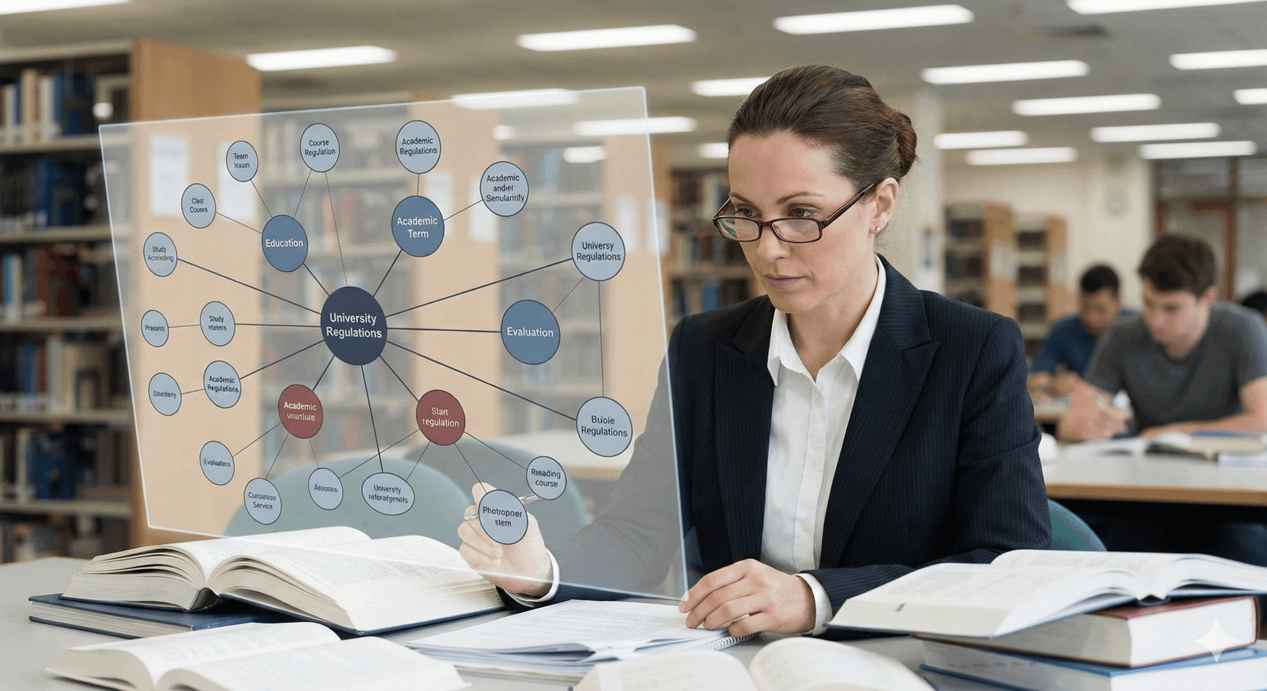 大学の複雑なルールやアカデミックな世界観を深く理解しようとするDIKスタッフのイメージ