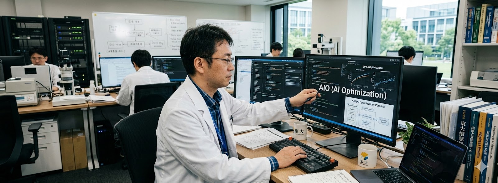 研究者がAIOに取り組んでいるイメージ画像
